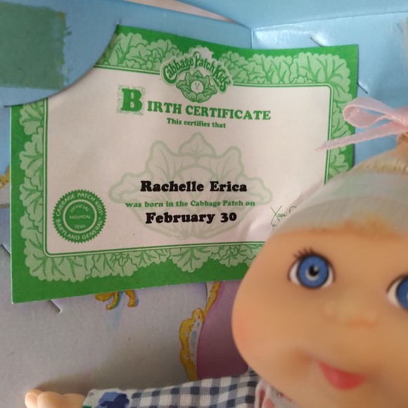 Vtg Rare FEB 30 Mattel Cabbage Patch Kids Baby Doll - 1995 Rachelle Erica - Picture 4 of 14